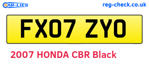 FX07ZYO are the vehicle registration plates.