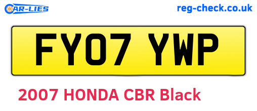 FY07YWP are the vehicle registration plates.