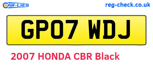 GP07WDJ are the vehicle registration plates.