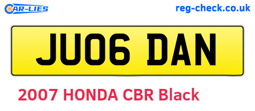 JU06DAN are the vehicle registration plates.