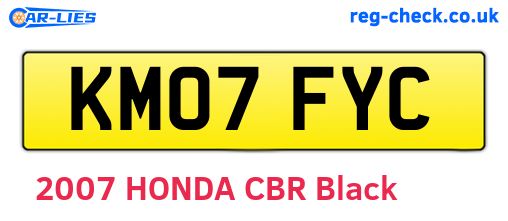 KM07FYC are the vehicle registration plates.