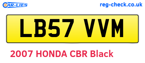 LB57VVM are the vehicle registration plates.