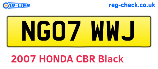 NG07WWJ are the vehicle registration plates.