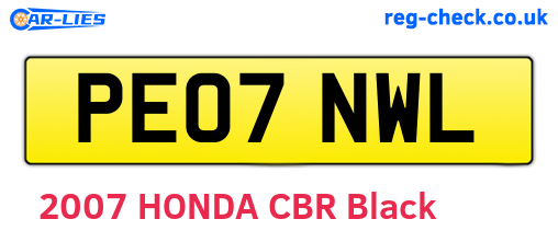PE07NWL are the vehicle registration plates.