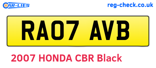 RA07AVB are the vehicle registration plates.