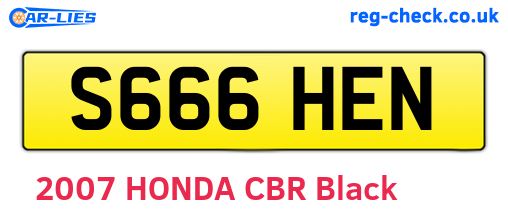 S666HEN are the vehicle registration plates.