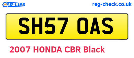 SH57OAS are the vehicle registration plates.