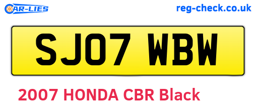 SJ07WBW are the vehicle registration plates.