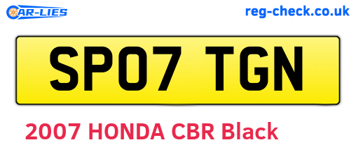 SP07TGN are the vehicle registration plates.