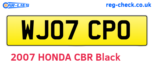 WJ07CPO are the vehicle registration plates.