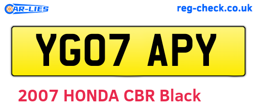 YG07APY are the vehicle registration plates.