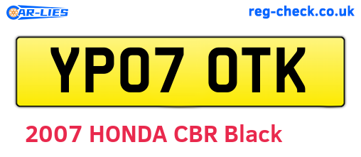 YP07OTK are the vehicle registration plates.
