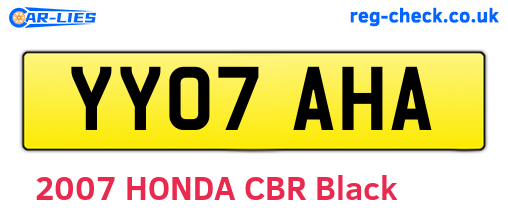 YY07AHA are the vehicle registration plates.