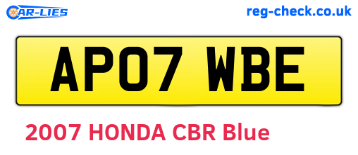 AP07WBE are the vehicle registration plates.