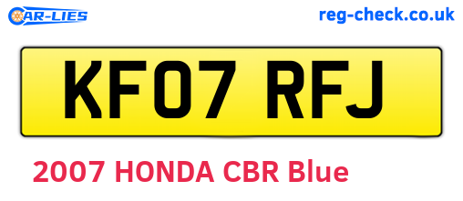 KF07RFJ are the vehicle registration plates.