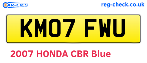 KM07FWU are the vehicle registration plates.
