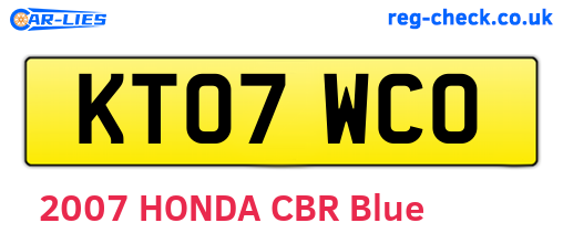 KT07WCO are the vehicle registration plates.