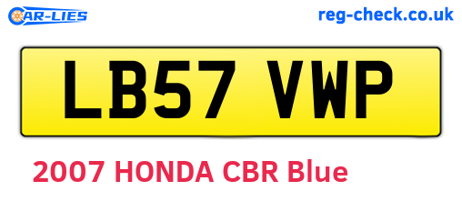 LB57VWP are the vehicle registration plates.