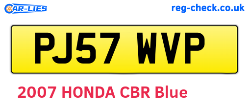 PJ57WVP are the vehicle registration plates.