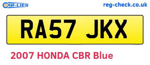 RA57JKX are the vehicle registration plates.