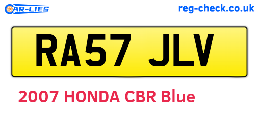 RA57JLV are the vehicle registration plates.