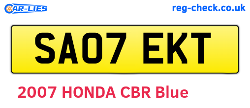 SA07EKT are the vehicle registration plates.