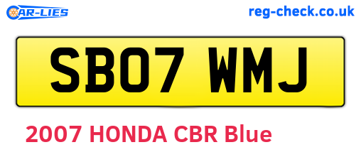 SB07WMJ are the vehicle registration plates.