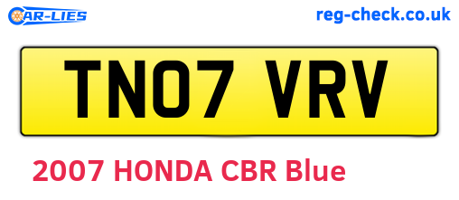 TN07VRV are the vehicle registration plates.