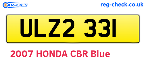 ULZ2331 are the vehicle registration plates.