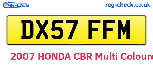 DX57FFM are the vehicle registration plates.