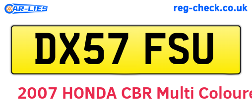 DX57FSU are the vehicle registration plates.