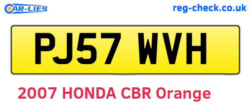 PJ57WVH are the vehicle registration plates.