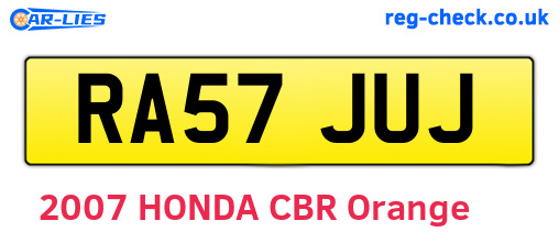 RA57JUJ are the vehicle registration plates.