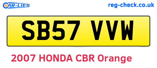 SB57VVW are the vehicle registration plates.