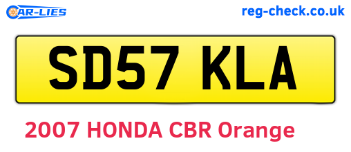 SD57KLA are the vehicle registration plates.
