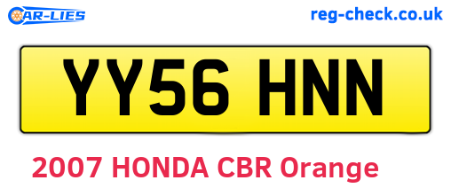 YY56HNN are the vehicle registration plates.