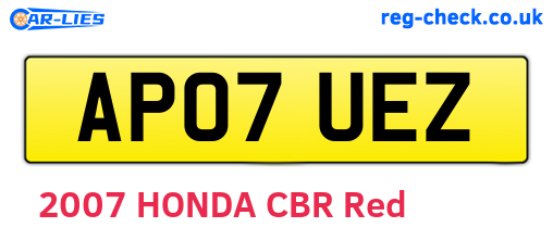AP07UEZ are the vehicle registration plates.