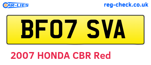 BF07SVA are the vehicle registration plates.