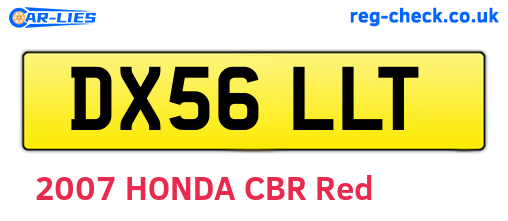 DX56LLT are the vehicle registration plates.