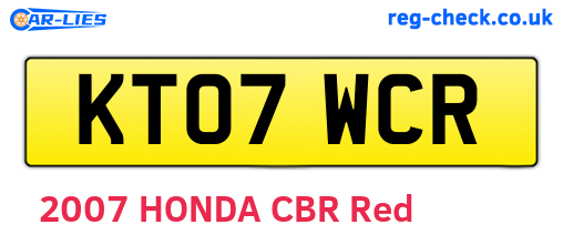 KT07WCR are the vehicle registration plates.