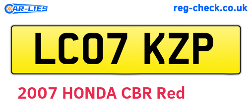 LC07KZP are the vehicle registration plates.