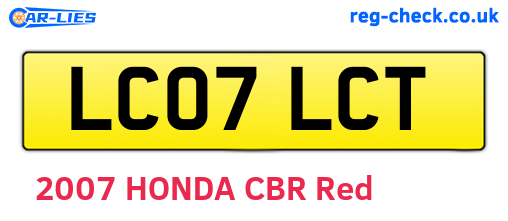 LC07LCT are the vehicle registration plates.