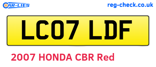 LC07LDF are the vehicle registration plates.