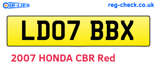 LD07BBX are the vehicle registration plates.