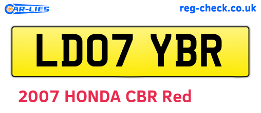 LD07YBR are the vehicle registration plates.