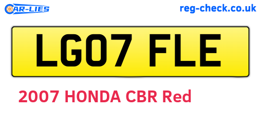 LG07FLE are the vehicle registration plates.