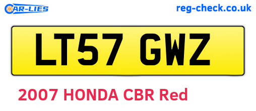 LT57GWZ are the vehicle registration plates.