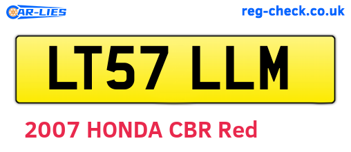 LT57LLM are the vehicle registration plates.