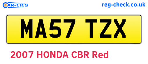 MA57TZX are the vehicle registration plates.