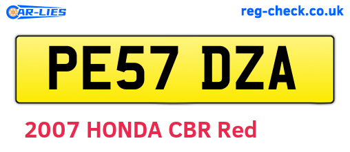 PE57DZA are the vehicle registration plates.